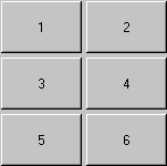 6 つのボタンを 2 つずつの行に示す。行 1 はボタン 1 と 2 を示す。
行 2 はボタン 3 と 4 を示す。行 3 はボタン 5 と 6 を示す。
